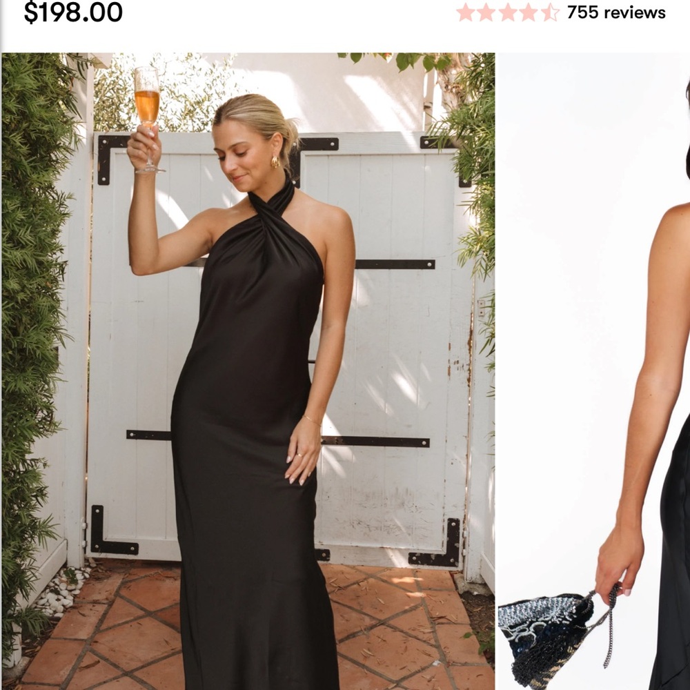 Show Me Your MuMu Black One-Shoulder Twist Halter Gown